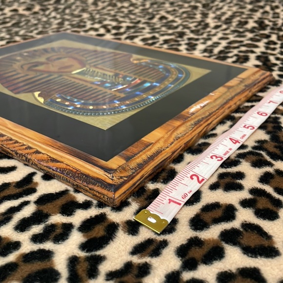 KING TUT Gold Mask 💛 Wood Frame Art Egypt Pharaoh Africa History Royalty Hiero - Picture 8 of 15